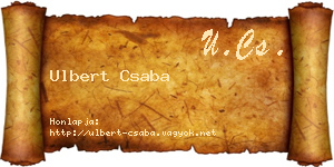 Ulbert Csaba névjegykártya